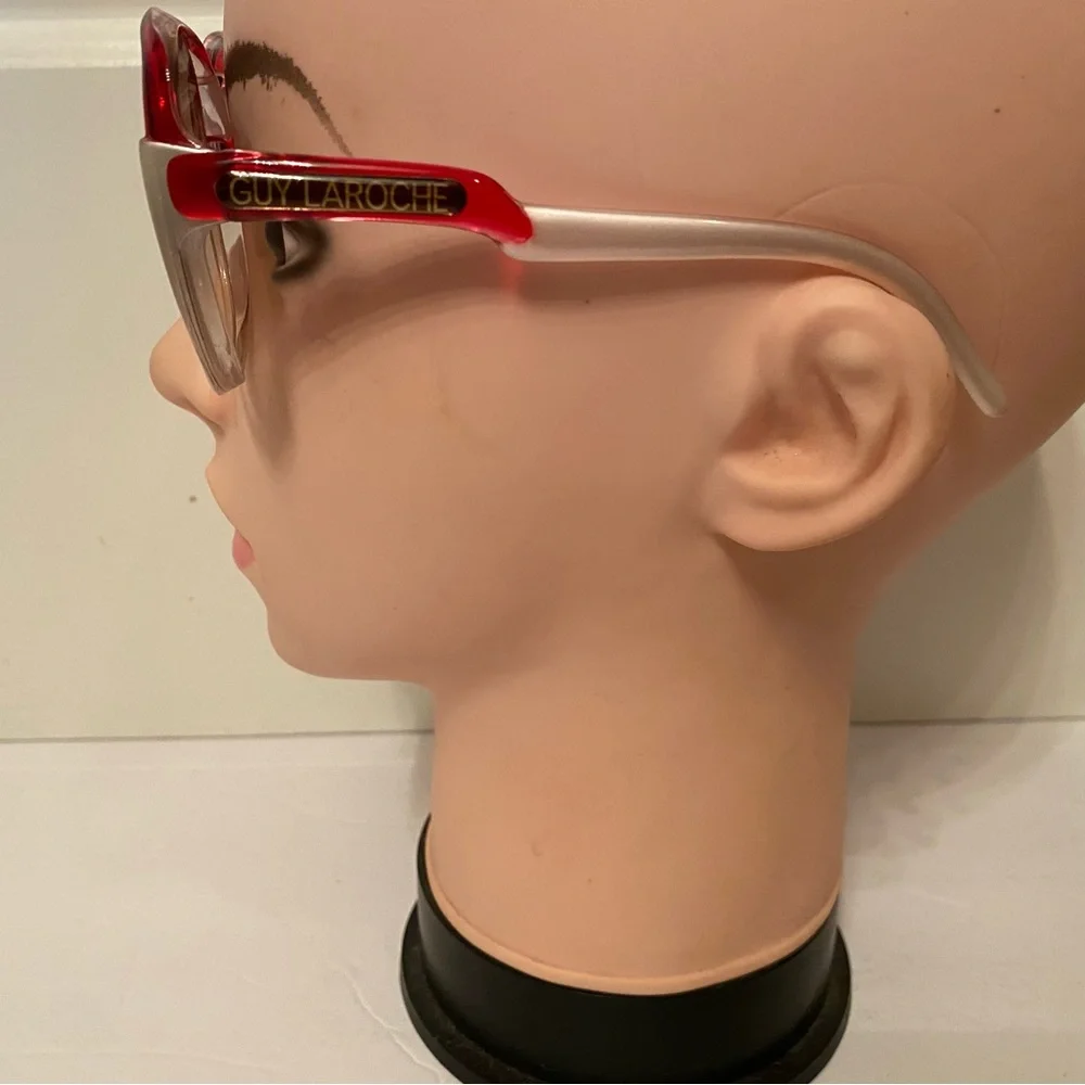 GUY LAROCHE SOLEIL SUNGLASSES SUNNIES PINK SILVER OVERSIZED FRAMES VINTAGE